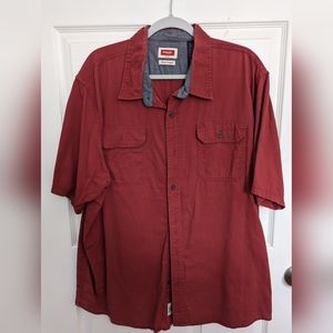 Men's Red Button Down Shirt - XL
